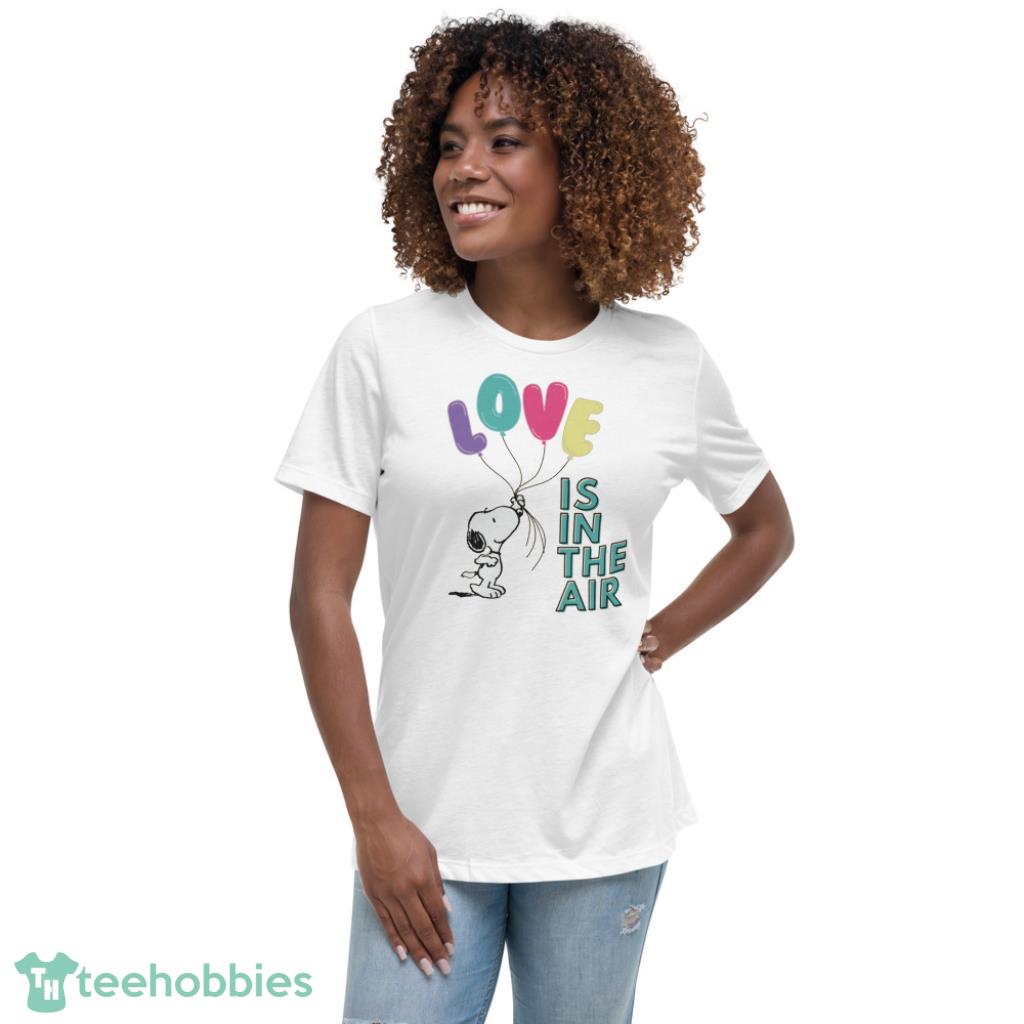 Snoopy Is In The Air Valentine Days Coupe Shirt - Womens Relaxed Short Sleeve Jersey Tee
