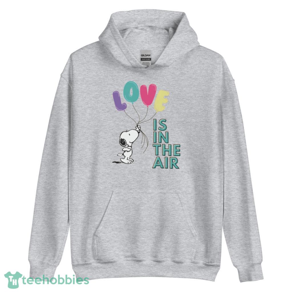 Snoopy Love Is In The Air Valentines Day Shirt - Unisex Heavy Blend Hooded Sweatshirt
