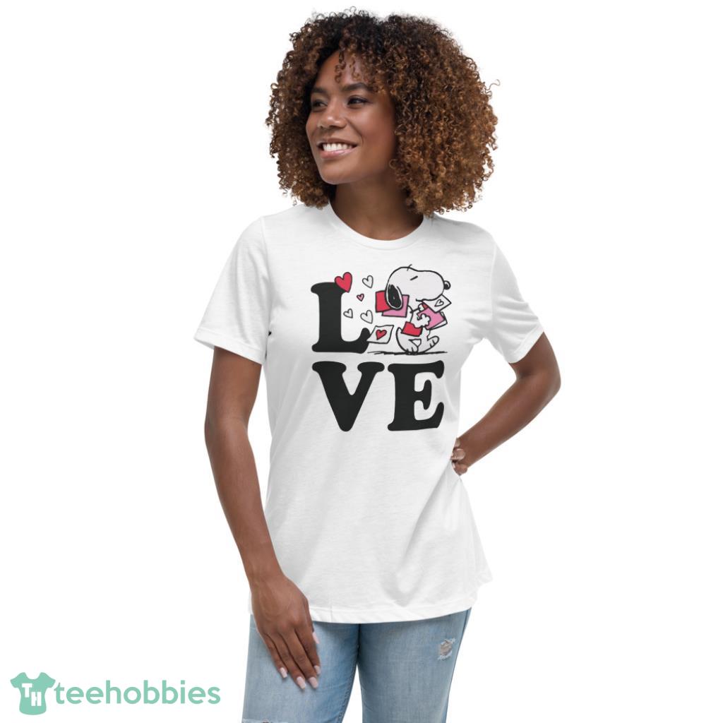 Snoopy Peanuts Valentine Days Coupe Shirt - Womens Relaxed Short Sleeve Jersey Tee