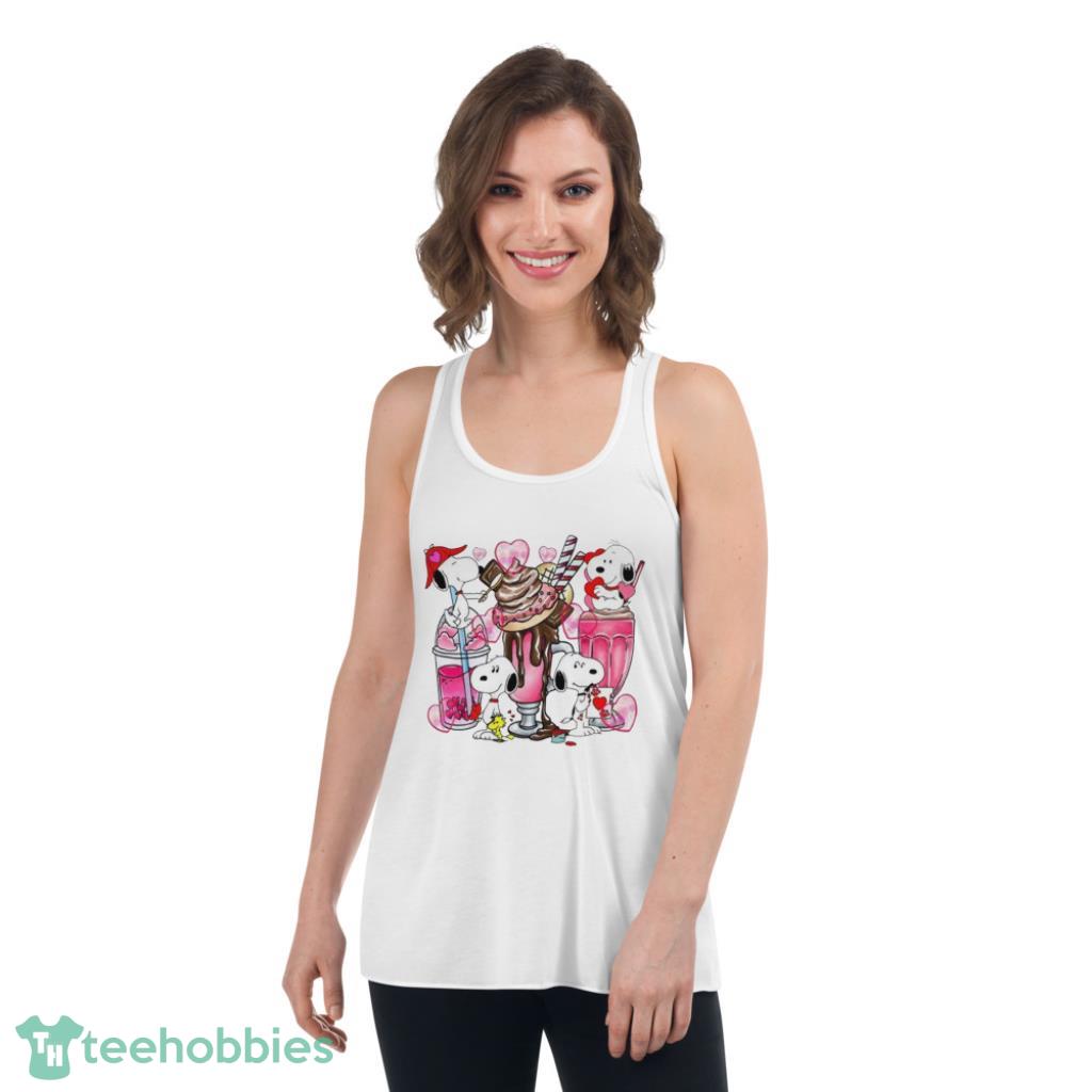 Snoopy Valentines Day Shirt - Womens Flowy Racerback Tank