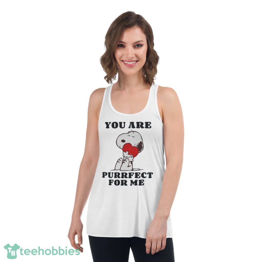 Snoopy You Are Purrfect For Me Valentines Day Shirt - Womens Flowy Racerback Tank