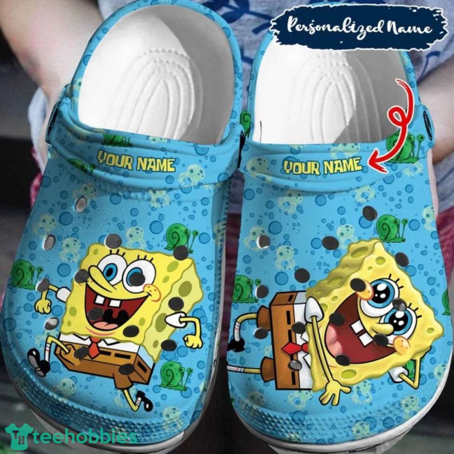 Spongebob Squarepants Custom Name Clog Shoes For Men Women Product Photo 1
