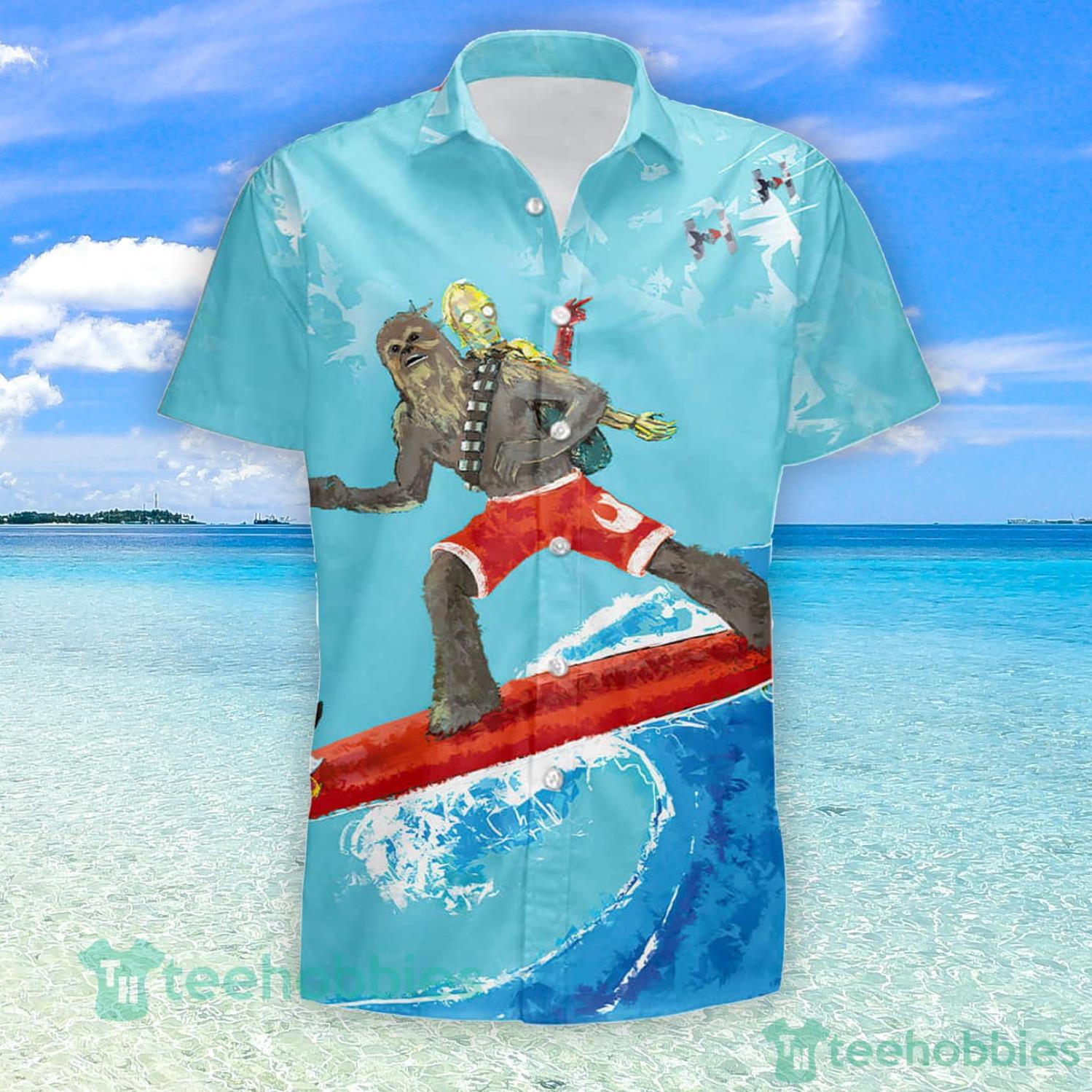 Disney Star Wars Hawaiian Shirt Summer Beach Starwars Chewbacca Surfing  Aloha Button Up Shirt - 90scloth