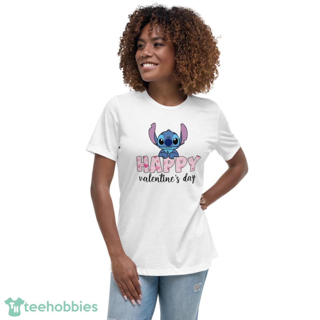 Stich Happy Valentine Shirt - Womens Relaxed Short Sleeve Jersey Tee