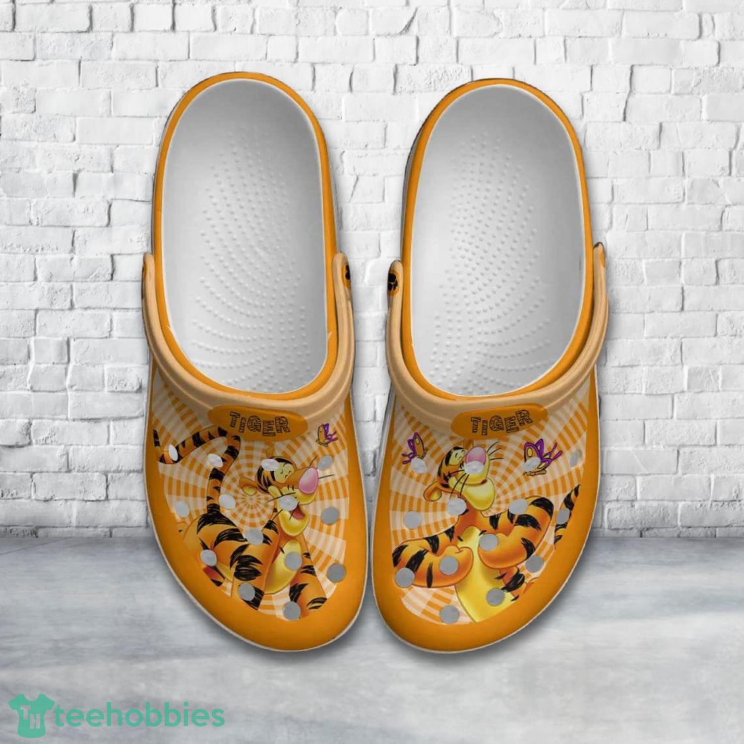 Tigger The Tiger Butterfly Orange Disney Clog Shoes Product Photo 1