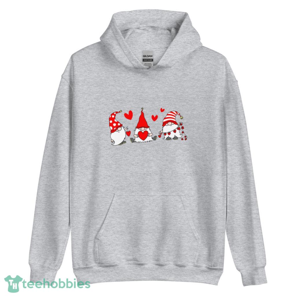 Valentine Gnomes Hearts Valentines Day Shirt - Unisex Heavy Blend Hooded Sweatshirt