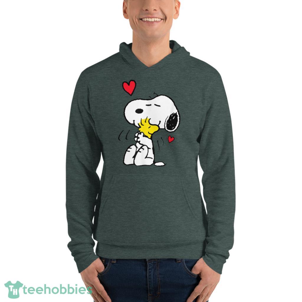  Valentine Snoopy And Woodstock Lots Of Love T-Shirt - Unisex Fleece Pullover Hoodie-1