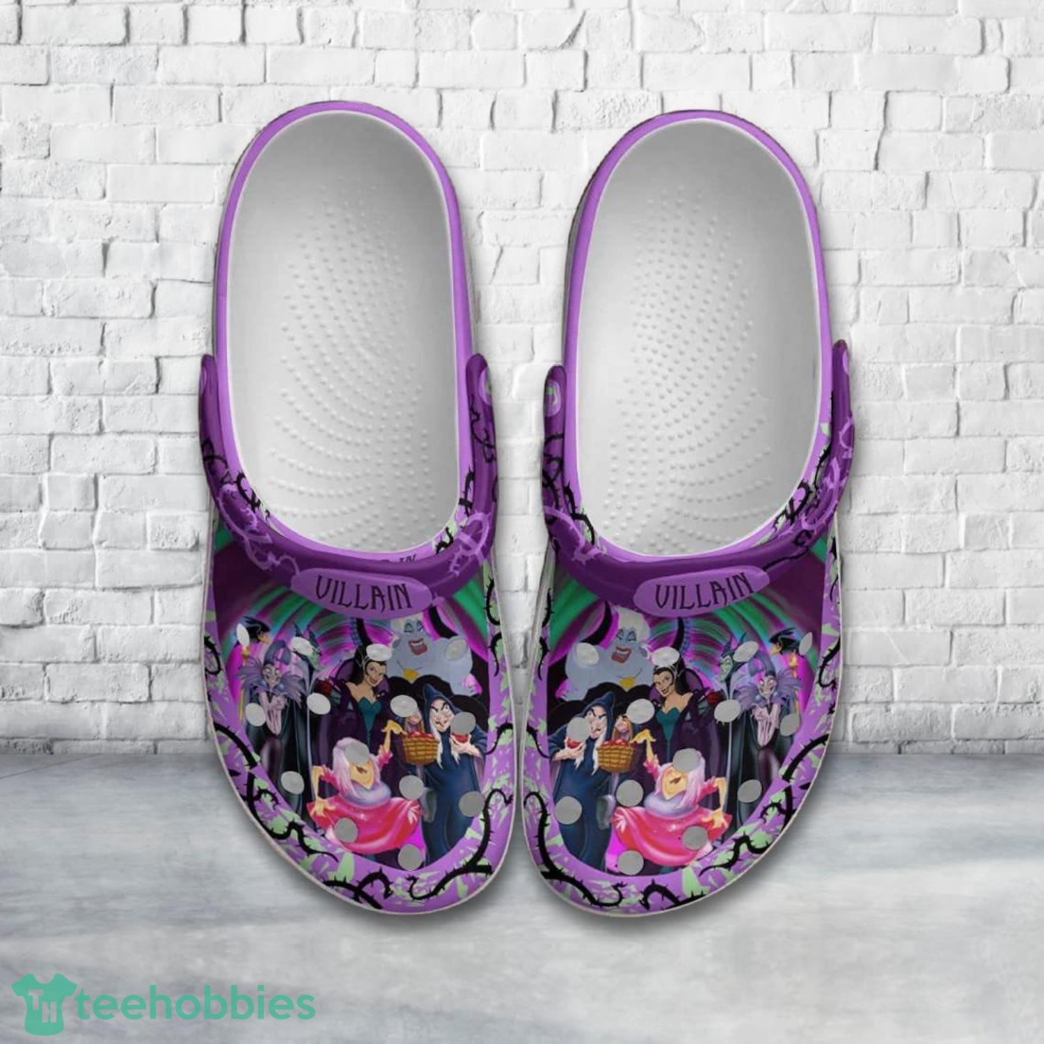 Villians Disney Full Print Green Purple Disney Clog Shoes Product Photo 1