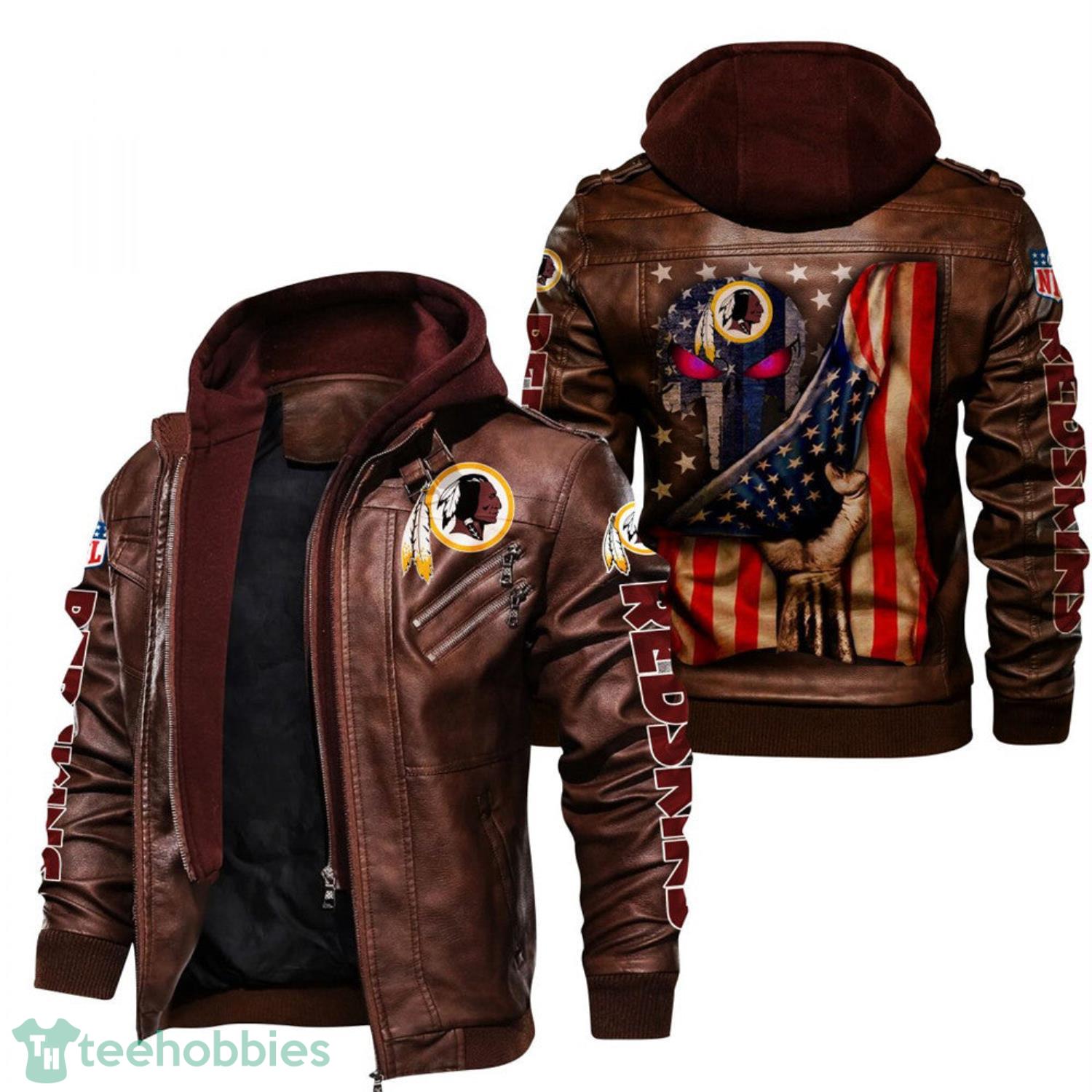 NFL Buffalo Bills Fans Style 1 Logo Black And Brown Leather Jacket