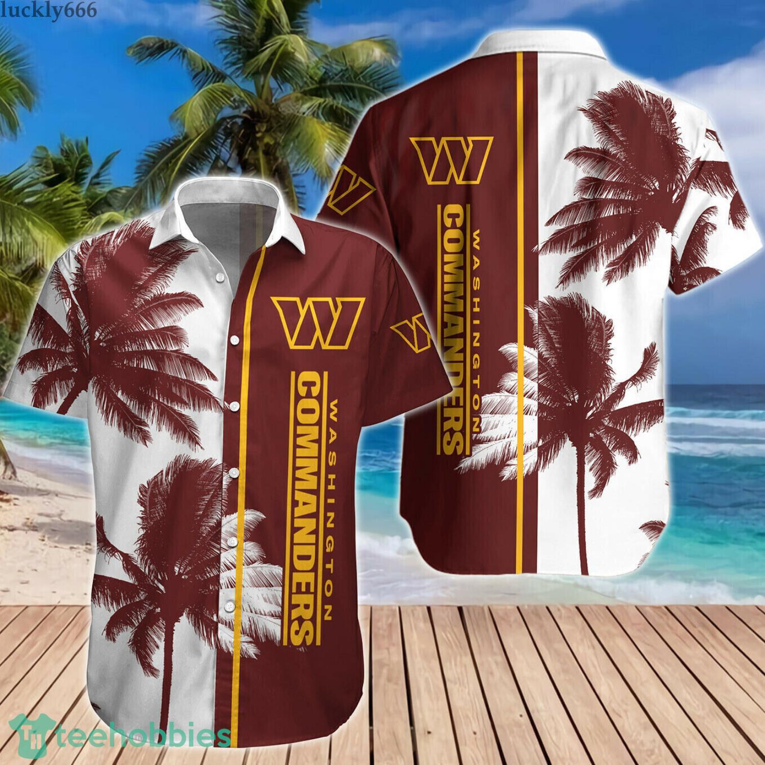 Washington Commanders Paml Trees Combo Hawaiian Shirt And Beach Short Product Photo 2
