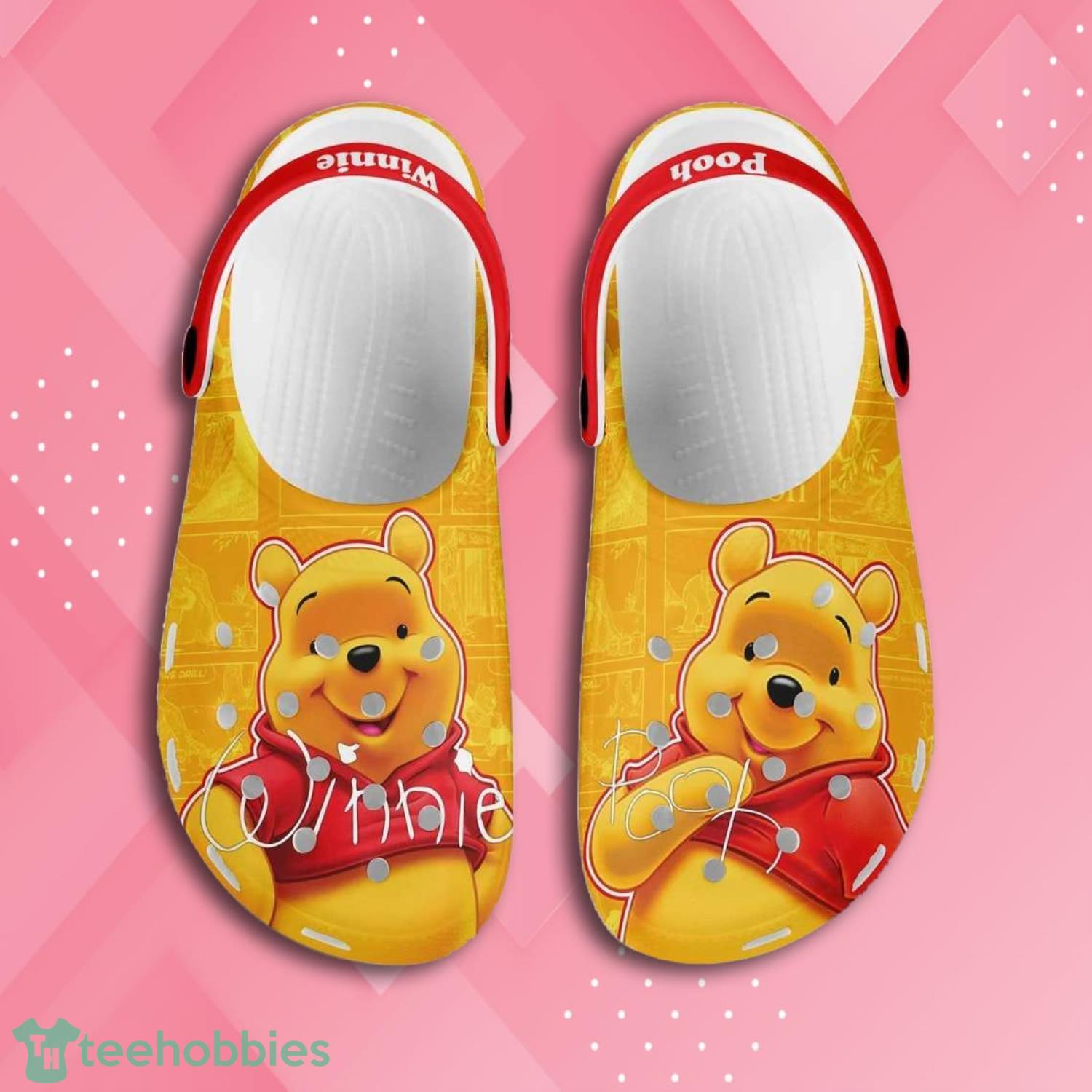 Winnie Pooh Cute Bear Yellow Pattern Disney Clog Shoes Product Photo 1