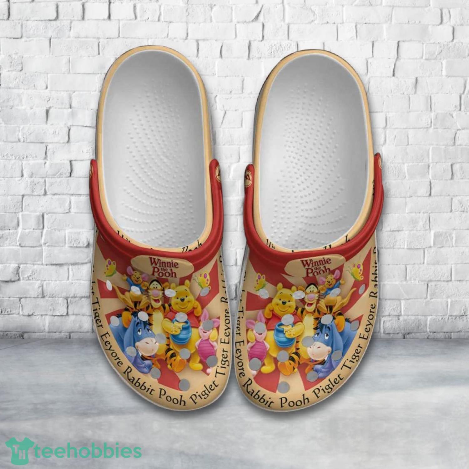 Winnie The Pooh And Friends Vintage Red Yellow Disney Clog Shoes Product Photo 1