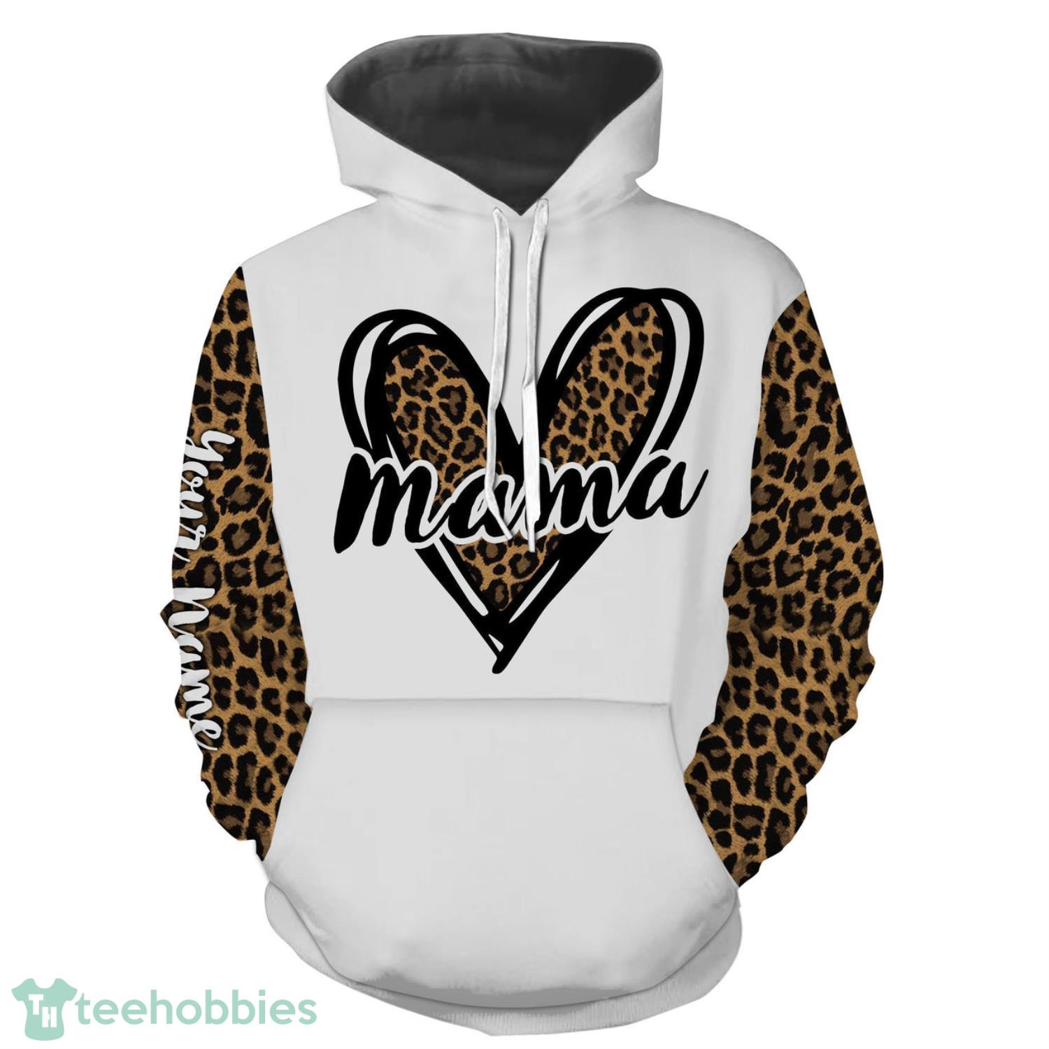 Women Mother’s Gifts Leopard Mama Shirts Custom Name 3D Hoodie 3D Zip Hoodie Product Photo 2