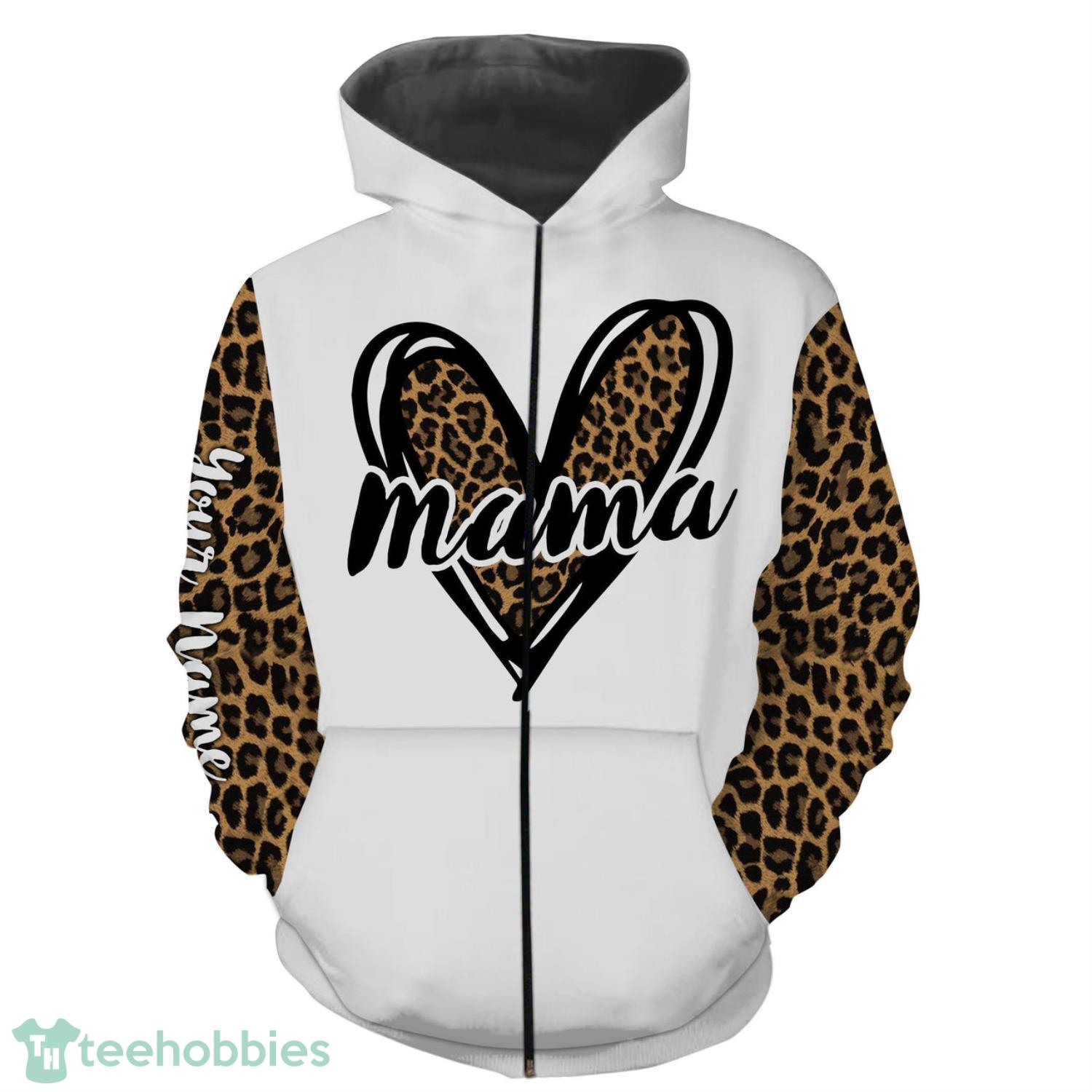 Women Mother’s Gifts Leopard Mama Shirts Custom Name 3D Hoodie 3D Zip Hoodie Product Photo 1