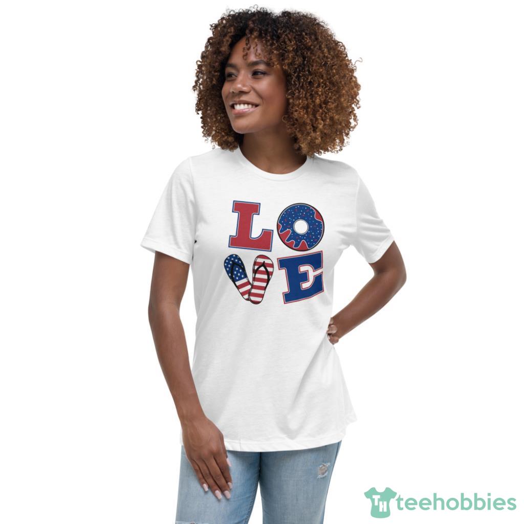 4th July Love T-Shirt - Womens Relaxed Short Sleeve Jersey Tee 4th July Love T-Shirt - Womens Relaxed Short Sleeve Jersey Tee