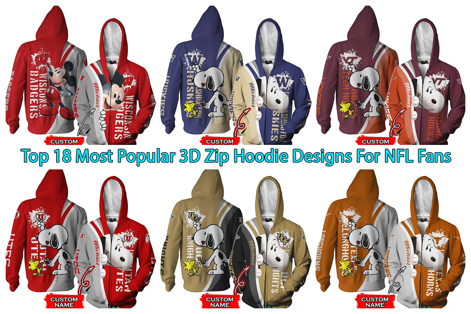 Nfl top 3d hoodies