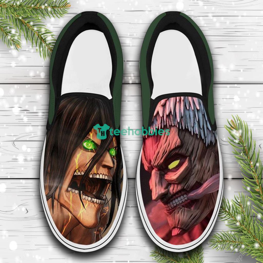 Attack Vs Armored Titan Custom Anime Attack On Titan Slip On Sneakers Shoes Product Photo 1 Attack Vs Armored Titan Custom Anime Attack On Titan Slip On Sneakers Shoes Product Photo 1