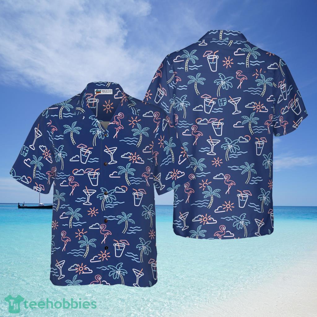 Beach Party Tropical Flamingo Hawaiian Shirt Product Photo 1 Beach Party Tropical Flamingo Hawaiian Shirt Product Photo 1