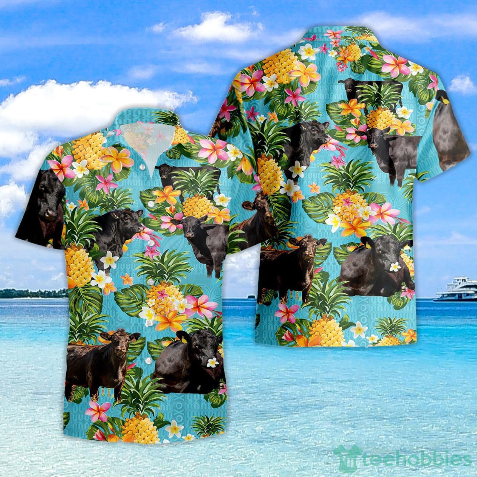 Black Angus Cattle Green Plaid Pattern All Over Printed 3D Hawaiian Shirt -  Trendy Aloha