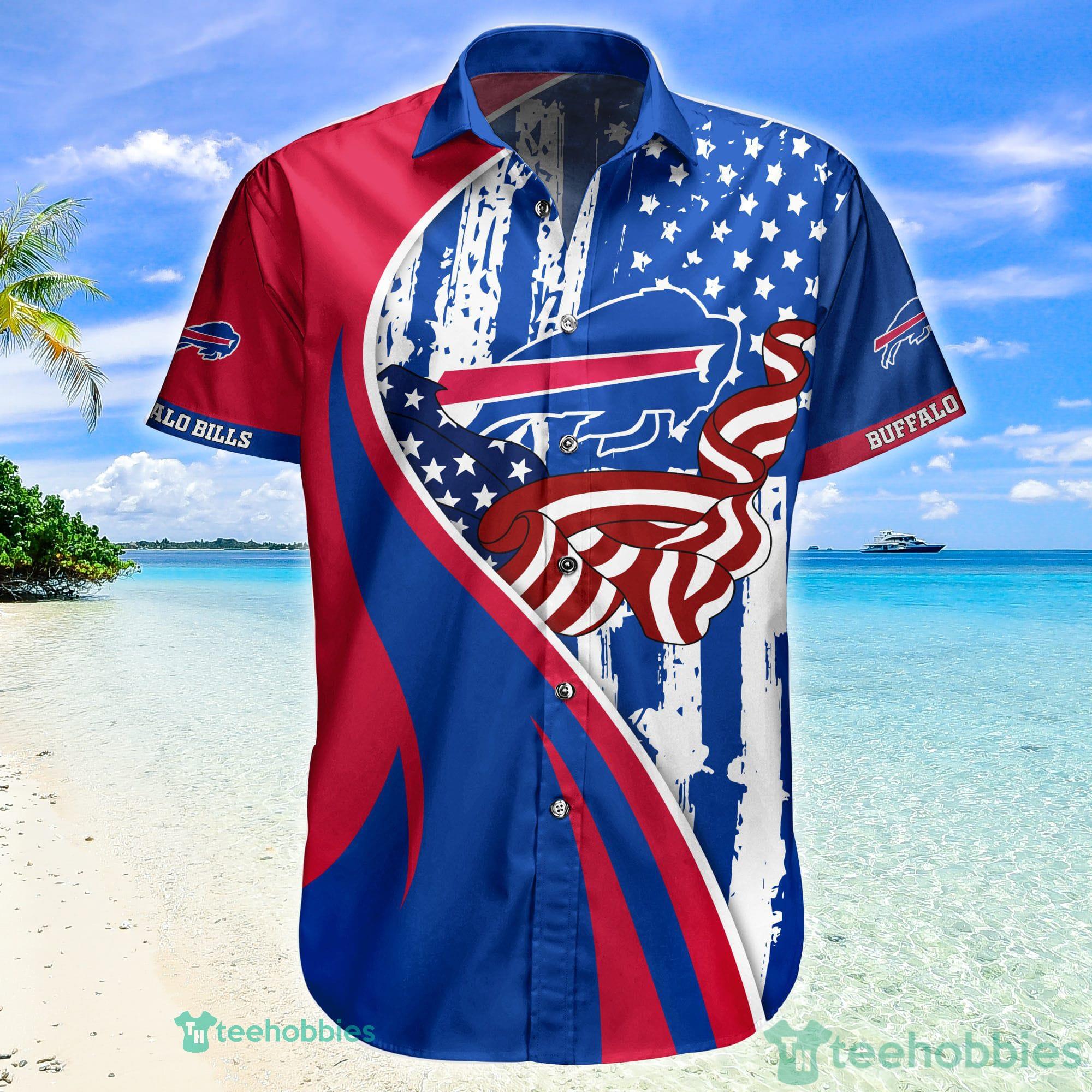 Buffalo Bills Logo With American Flag Short Sleeve Shirt