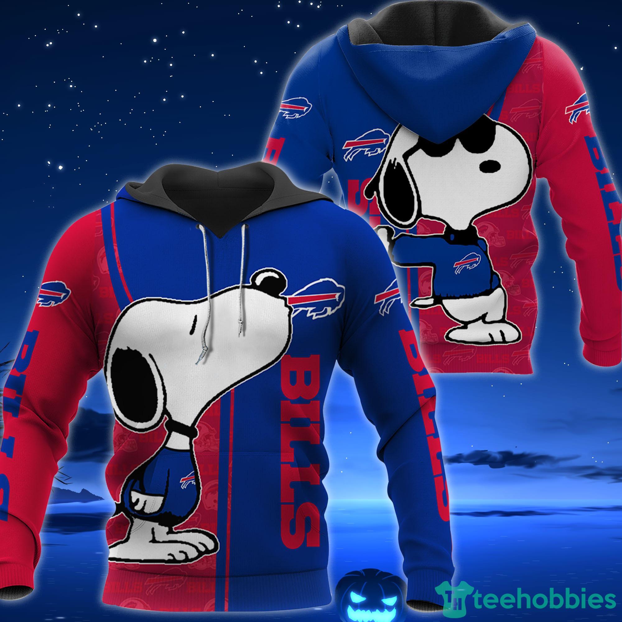 Buffalo Bills Snoopy All Over Printed 3D T-Shirt Hoodie Sweatshirt Bomber  For Sport Fans