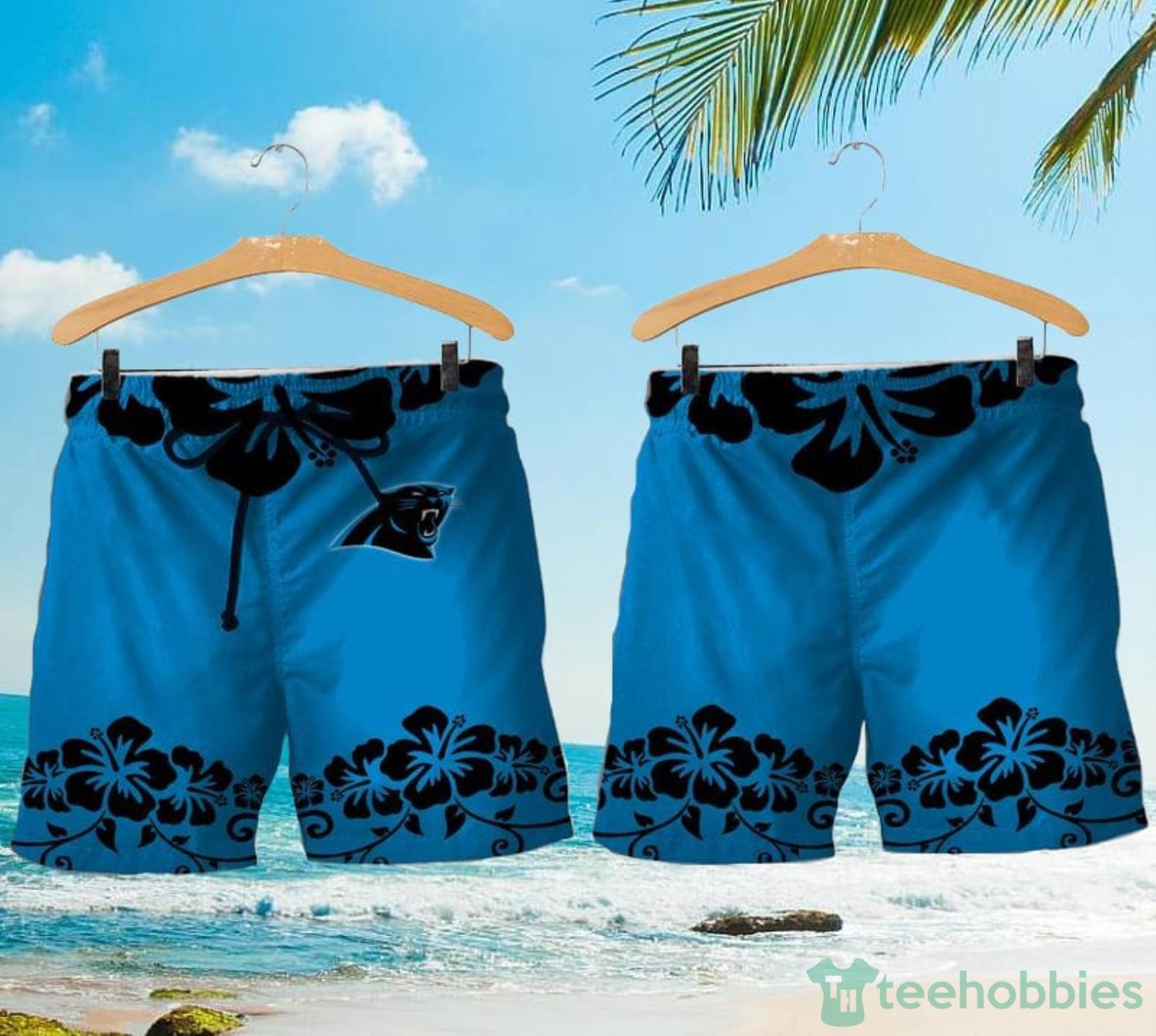 Carolina Panthers Hawaiian Shirt Outfits Mens Button Down Tops Beach Shorts