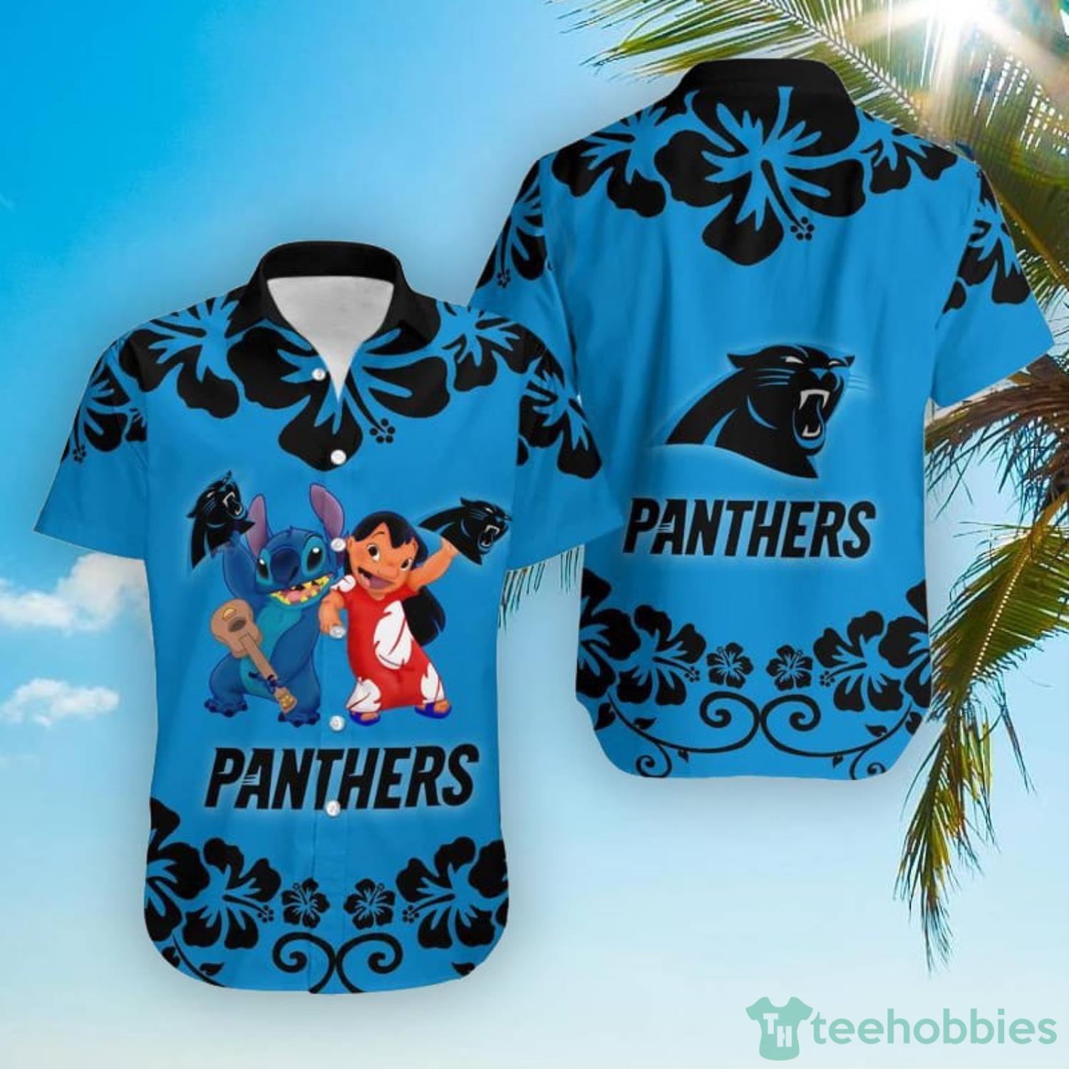 Carolina Panthers Hawaiian Shirt Outfits Mens Button Down Tops Beach Shorts