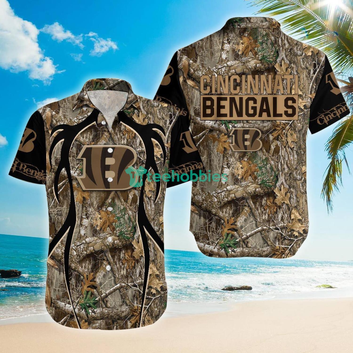 Cincinnati Bengals The Sun And Beach Over Print Hawaiian Shirt And