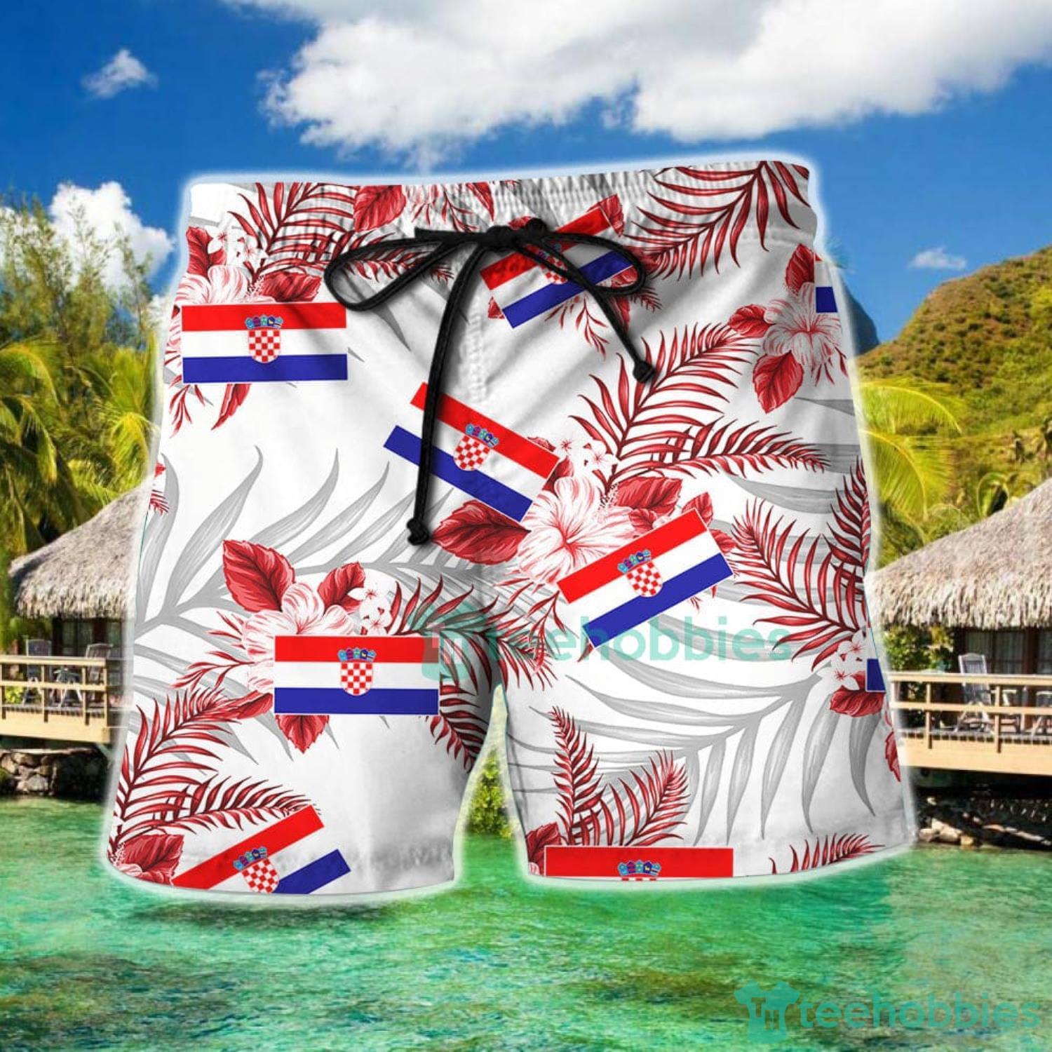 Croatia National Soccer Team Qatar World Cup 2022 Season Winter World Cup Hawaiian Shirt And Short For Fans image Croatia National Soccer Team Qatar World Cup 2022 Season Winter World Cup Hawaiian Shirt And Short For Fans Product Photo 2