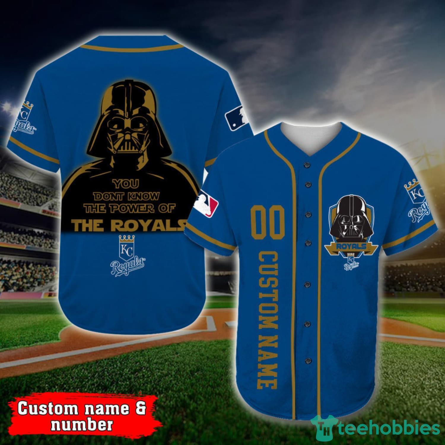 Custom Name And Number Kansas City Royals Darth Vader Star Wars Baseball Jersey Shirt Product Photo 1 Custom Name And Number Kansas City Royals Darth Vader Star Wars Baseball Jersey Shirt Product Photo 1