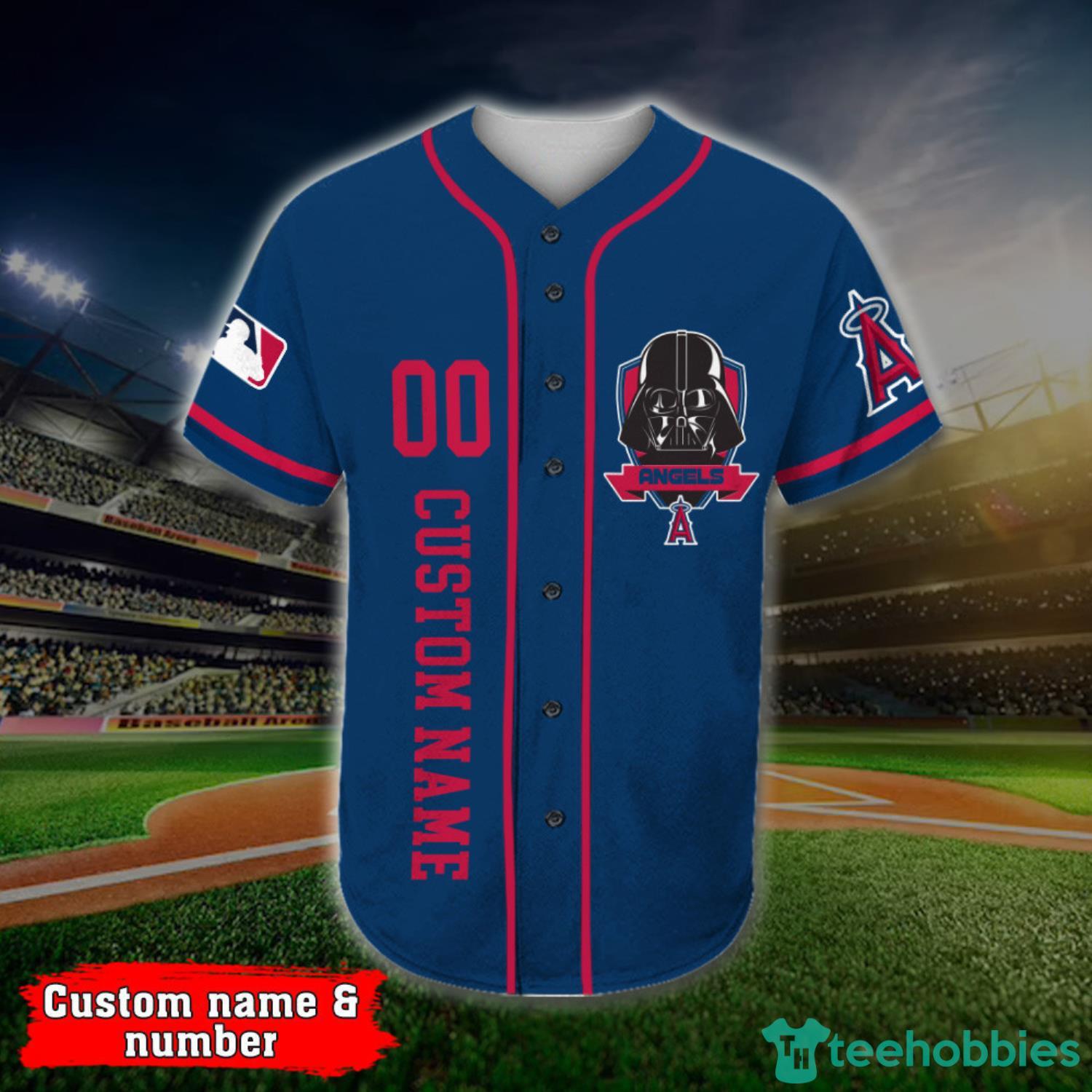Custom Name And Number Los Angeles Angels Darth Vader Star Wars Baseball  Jersey Shirt