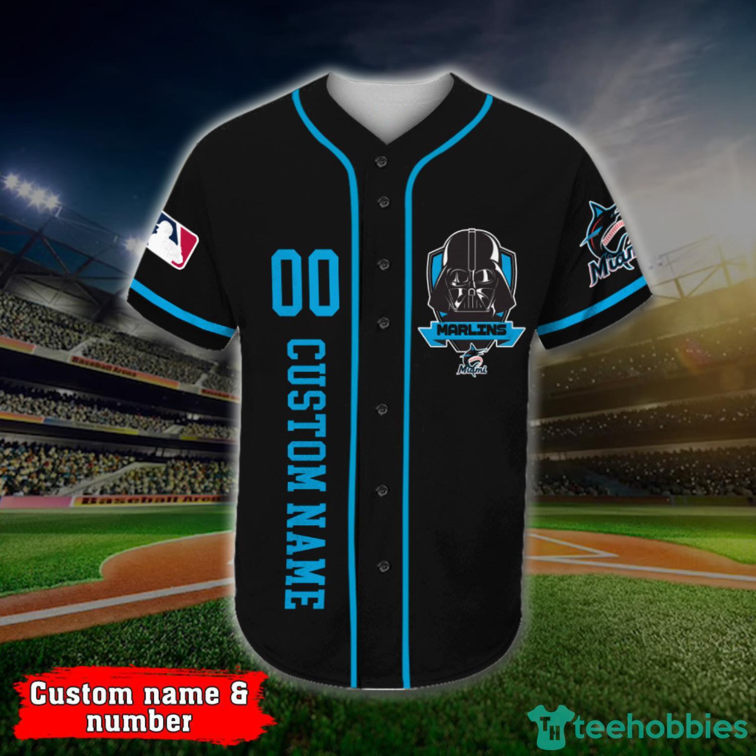 Personalized Miami Marlins Darth Vader Star Wars All Over Print 3d Baseball  Jersey –