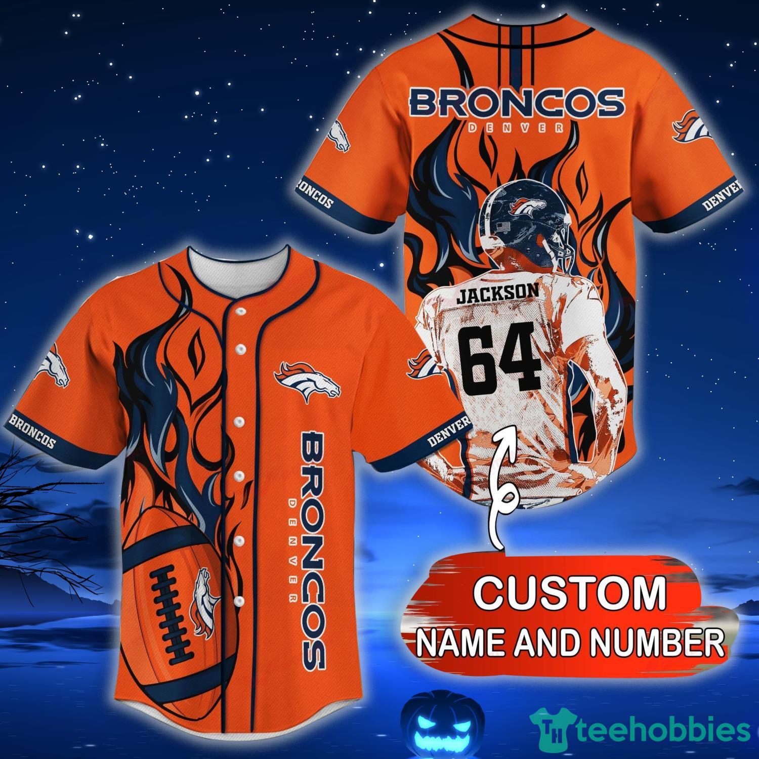 Denver Broncos NFL Custom Name And Number Baseball Jersey Shirt For Fans