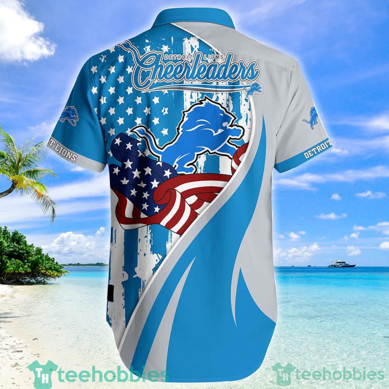 Detroit Lions NFL Vintage US Flag Hawaiian Shirt And Shorts