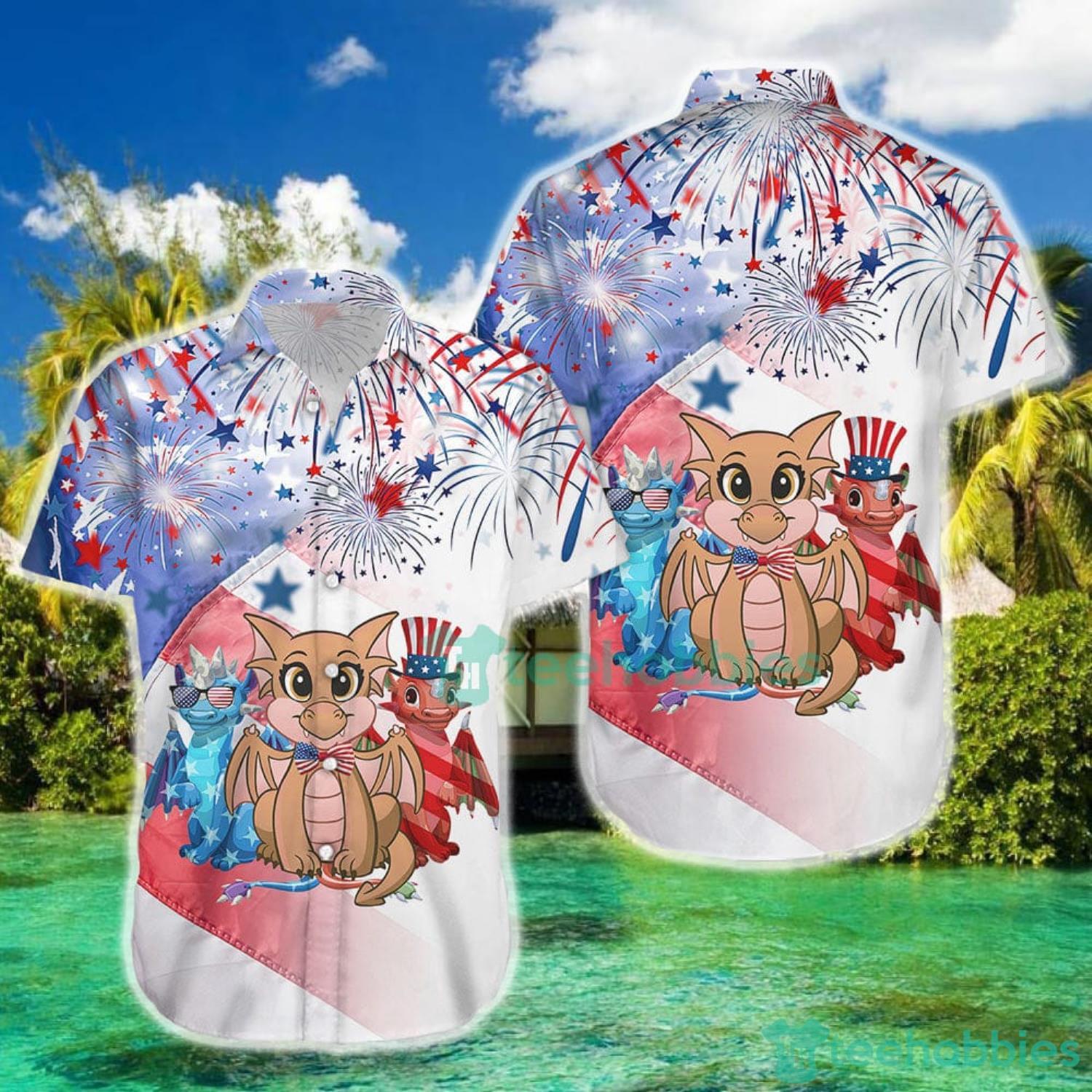 Vintage Dragon Hawaiian Shirt Full Print Ornament Multicolor 