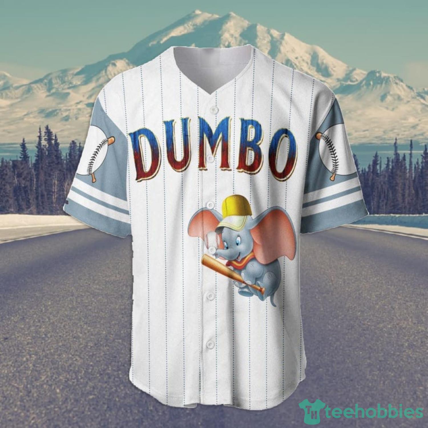 Dumbo The Flying Elephant Cartoon Lover All Over Print Pinstripe Baseball Jersey Shirt White Product Photo 3 Dumbo The Flying Elephant Cartoon Lover All Over Print Pinstripe Baseball Jersey Shirt White Product Photo 3