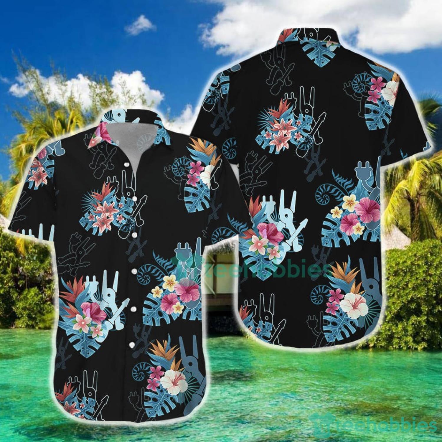 Electrician Work Shirts Electrician Job Tropical Pattern Hawaiian Shirt And Short Product Photo 3 Electrician Work Shirts Electrician Job Tropical Pattern Hawaiian Shirt And Short Product Photo 3