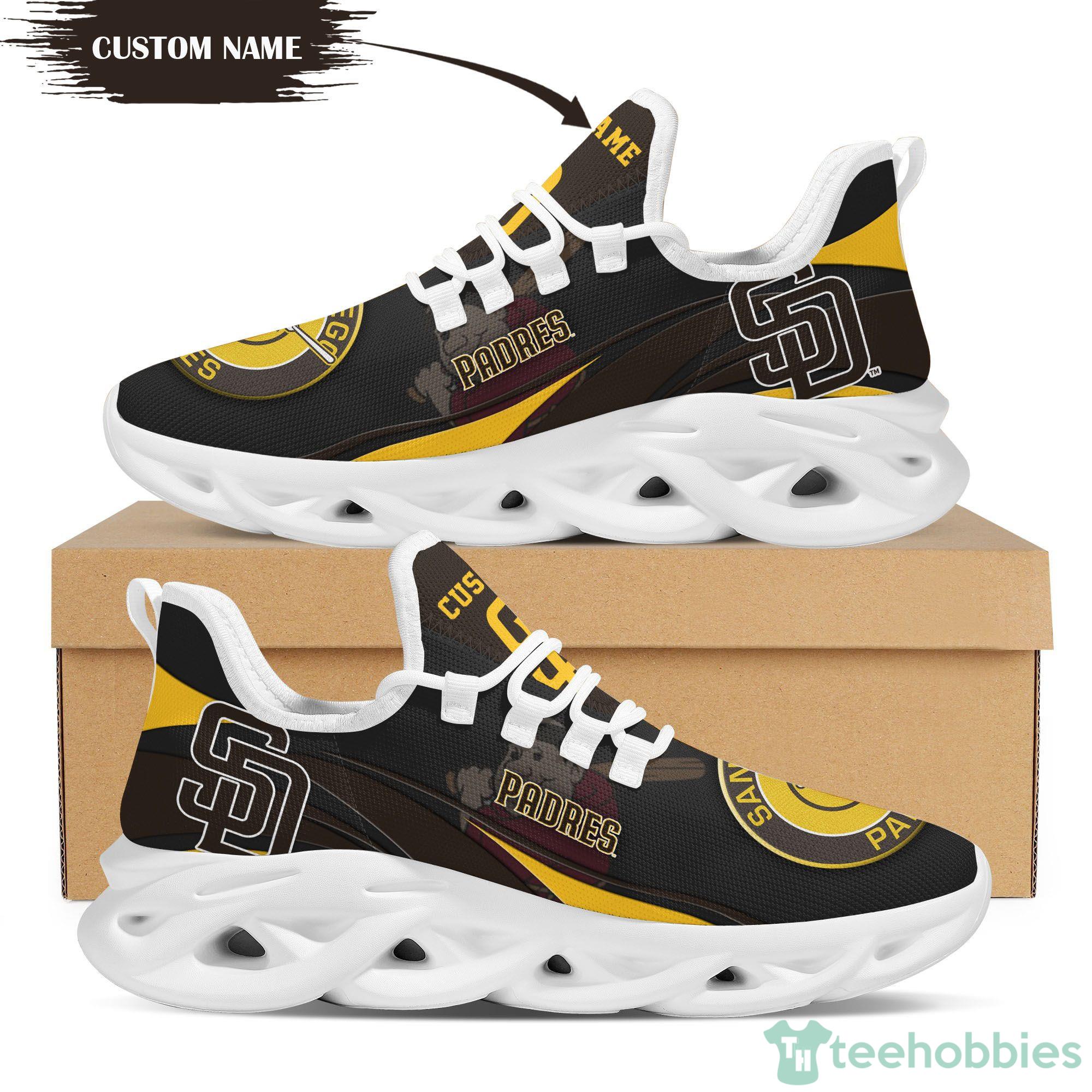 For Fans San Diego Padres Mascot Custom Name Max Soul Shoes