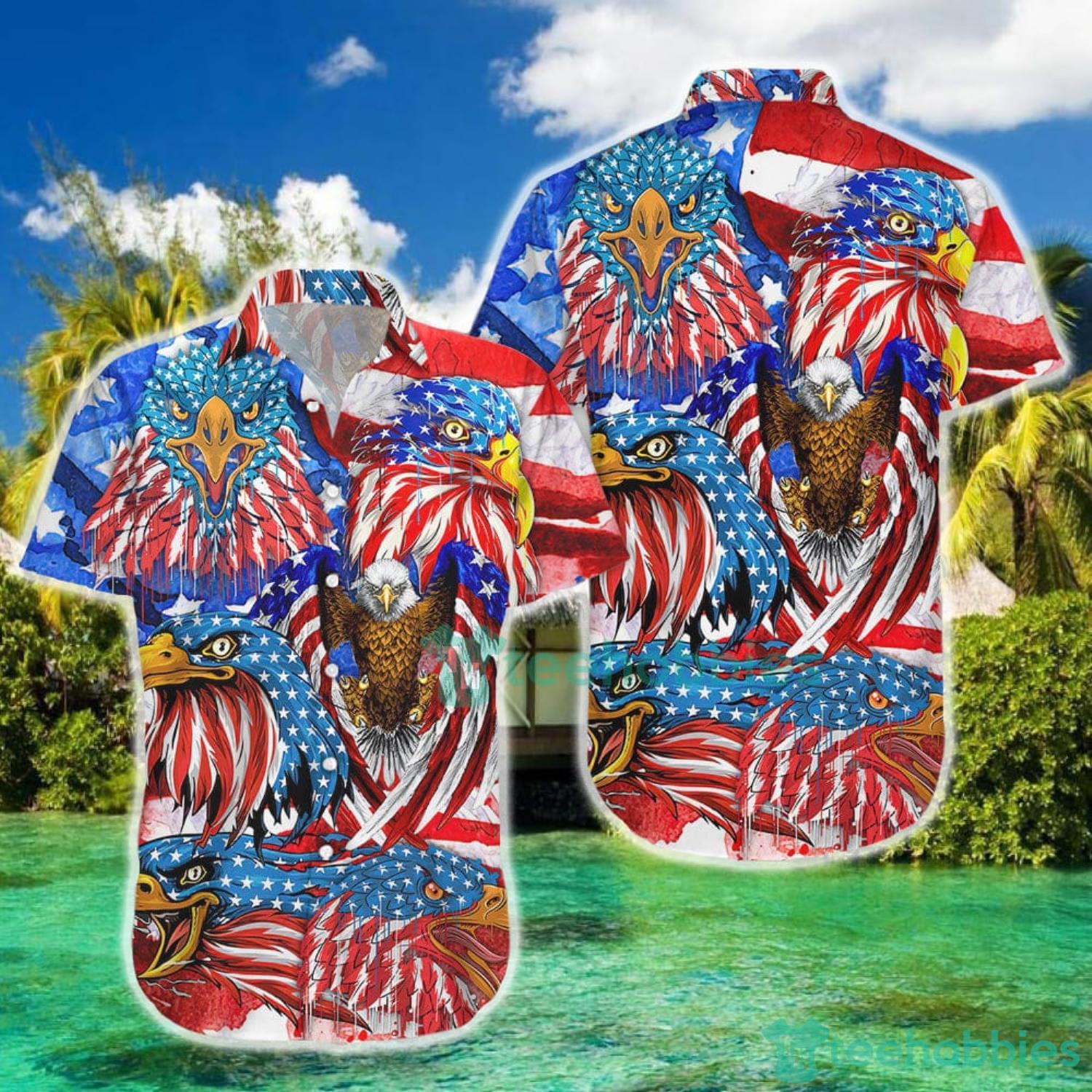 Funny Patriotic Shirts America Eagle Flag USA Hawaiian Shirt And Short