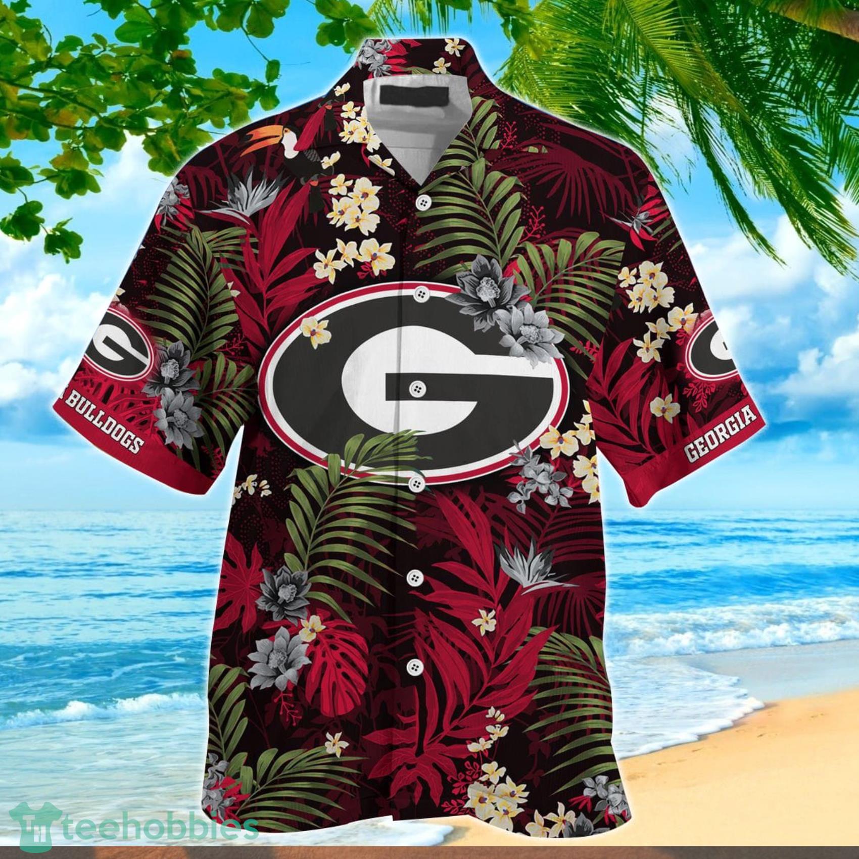 Georgia Bulldogs If This Flag Offends You Tropical Patterns Hawaiian Shirt And Short image Georgia Bulldogs If This Flag Offends You Tropical Patterns Hawaiian Shirt And Short Product Photo 2