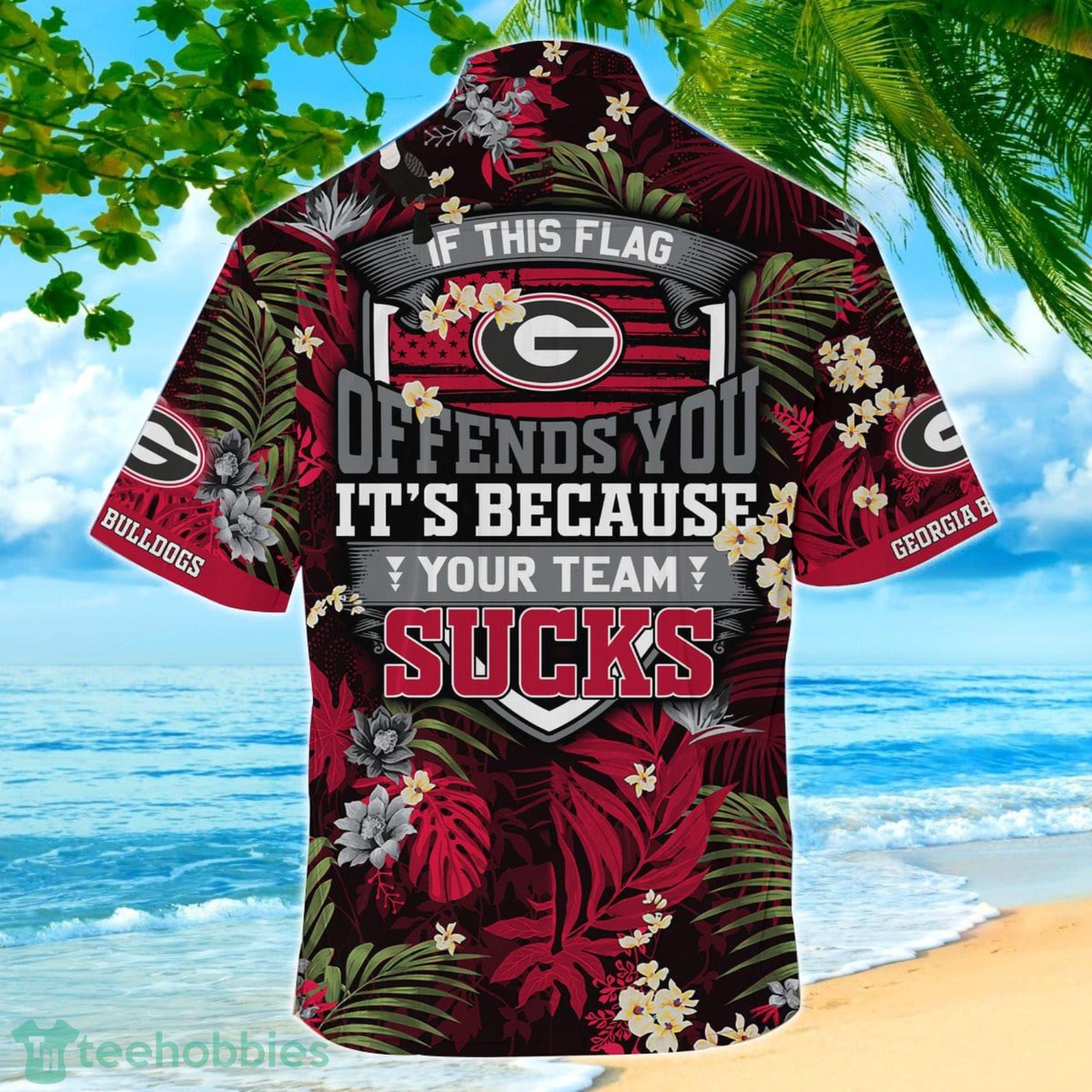 Georgia Bulldogs If This Flag Offends You Tropical Patterns Hawaiian Shirt And Short Product Photo 3 Georgia Bulldogs If This Flag Offends You Tropical Patterns Hawaiian Shirt And Short Product Photo 3
