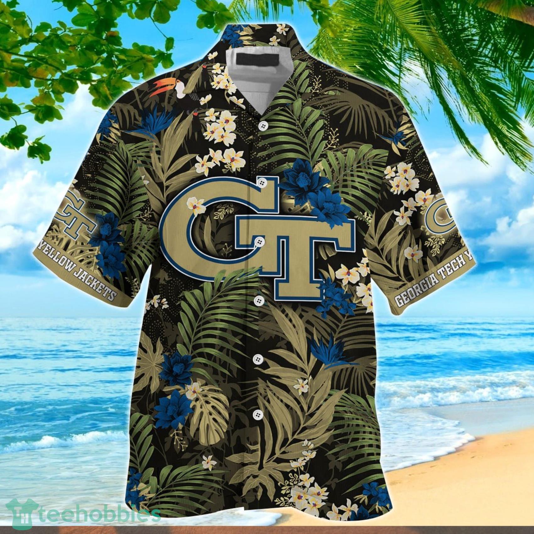 Georgia Tech Yellow Jackets If This Flag Offends You Tropical Patterns Hawaiian Shirt And Short image Georgia Tech Yellow Jackets If This Flag Offends You Tropical Patterns Hawaiian Shirt And Short Product Photo 2