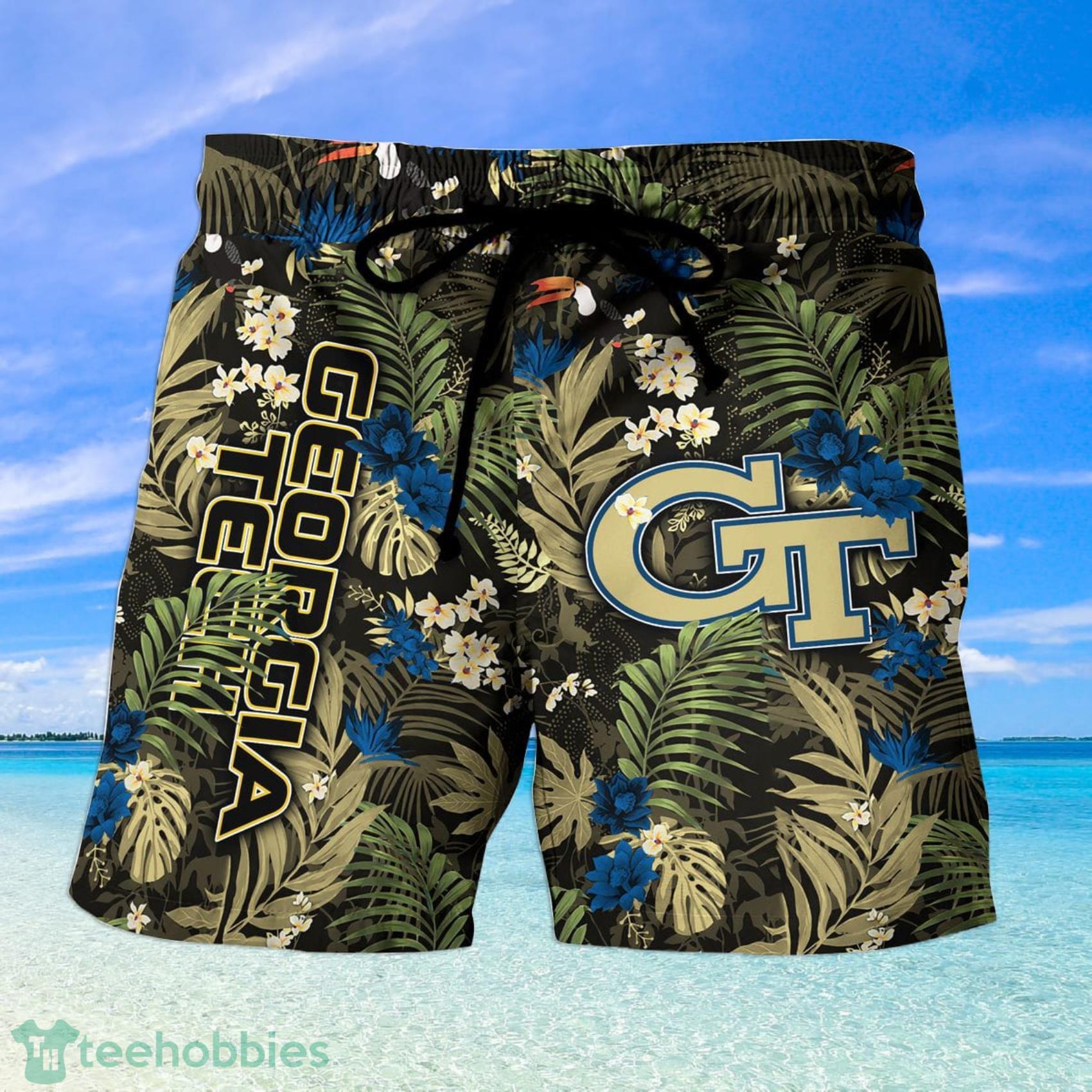 Georgia Tech Yellow Jackets If This Flag Offends You Tropical Patterns Hawaiian Shirt And Short Product Photo 4 Georgia Tech Yellow Jackets If This Flag Offends You Tropical Patterns Hawaiian Shirt And Short Product Photo 4