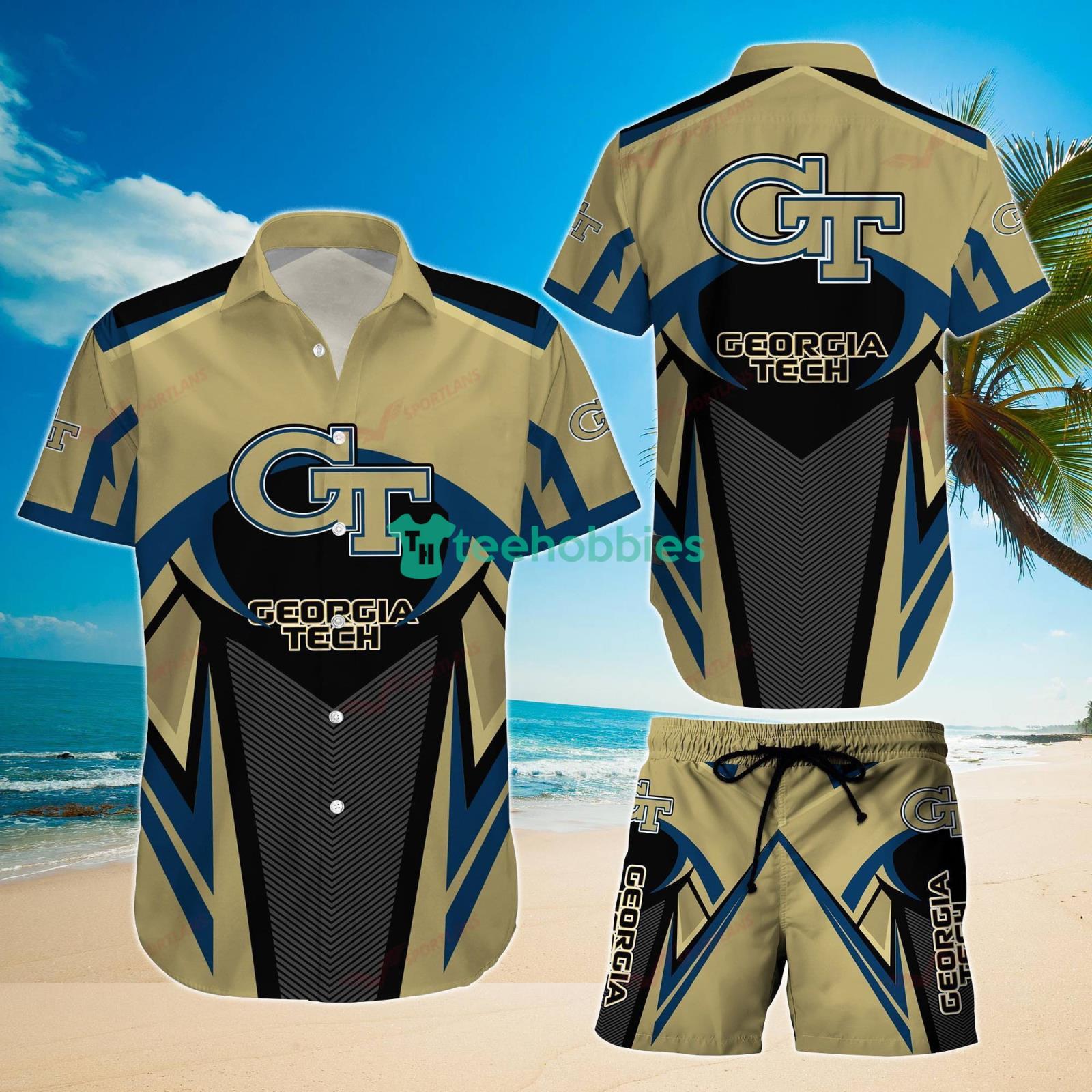 NCAA Georgia Tech Yellow Jackets Flower Cheap Hawaiian Shirt 3D Shirt,  Georgia Tech Yellow Jackets Holiday Gifts - T-shirts Low Price