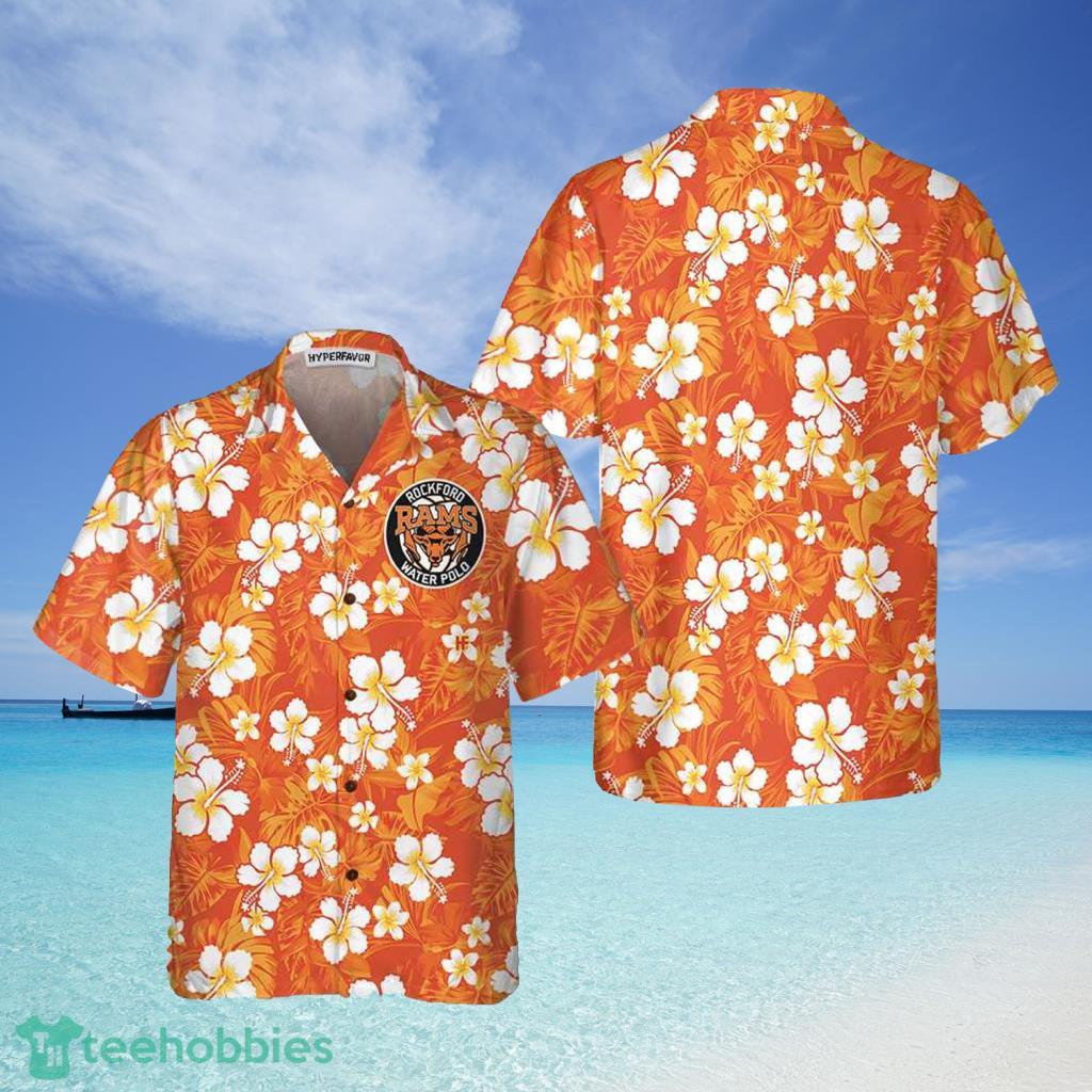 Texas Rangers Peach Puff Hibiscus Tomato Orange Background Hawaiian Shirt  in 2023