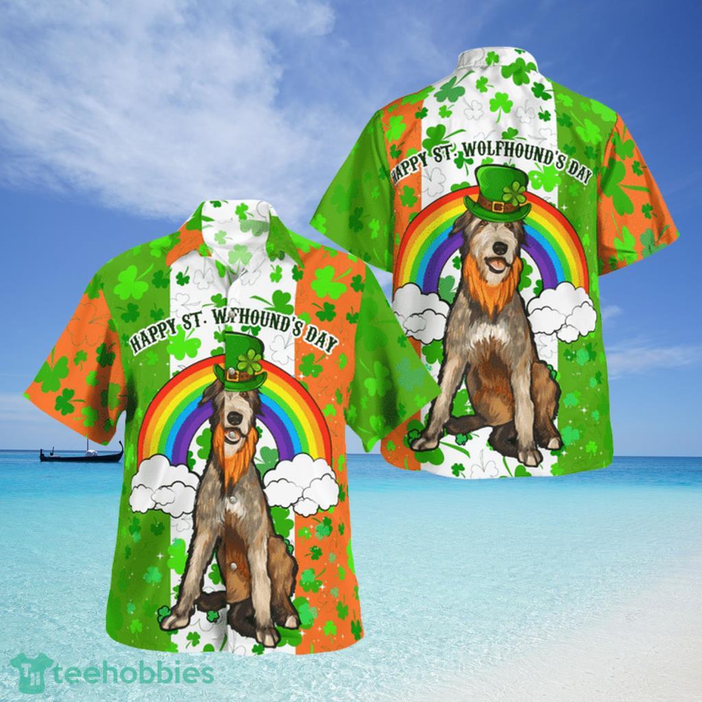 Irish Flag Lucky Shamrocks Irish Wolfhound Dog Rainbow Saint Patrick's Day Hawaii Shirt image Irish Flag Lucky Shamrocks Irish Wolfhound Dog Rainbow Saint Patrick's Day Hawaii Shirt - Irish Flag Lucky Shamrocks Irish Wolfhound Dog Rainbow Saint Patrick's Day Hawaii Shirt