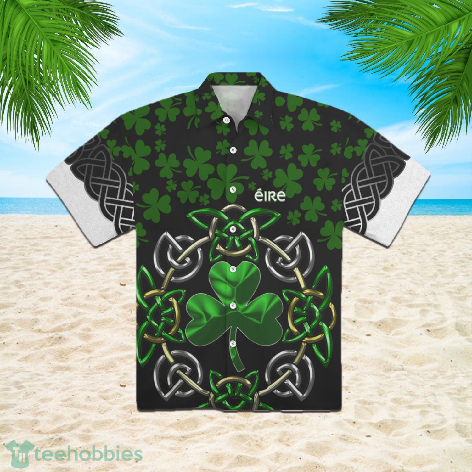 Irish Saint Patricks Day Shamrock Celtic Cross Aloha Hawaiian Shirts Product Photo 1