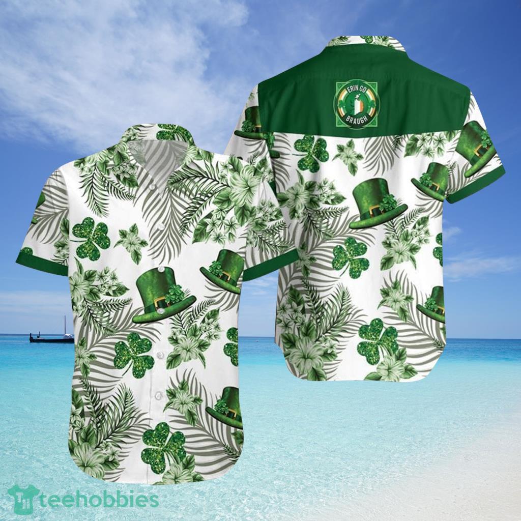 Irish St Patrick's Day Green Hat and Shamrock Hawaiian Shirt For Men image Irish St Patrick's Day Green Hat and Shamrock Hawaiian Shirt For Men - Irish St Patrick's Day Green Hat and Shamrock Hawaiian Shirt For Men