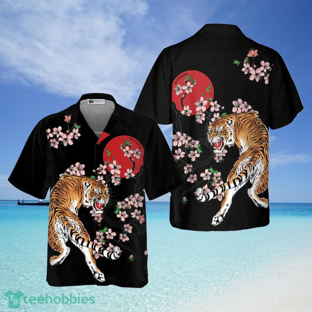 2023 Short Sleeve Hawaiian Shirt Men Color Tiger Print Chinese Cardiga -  Samurai Crafts