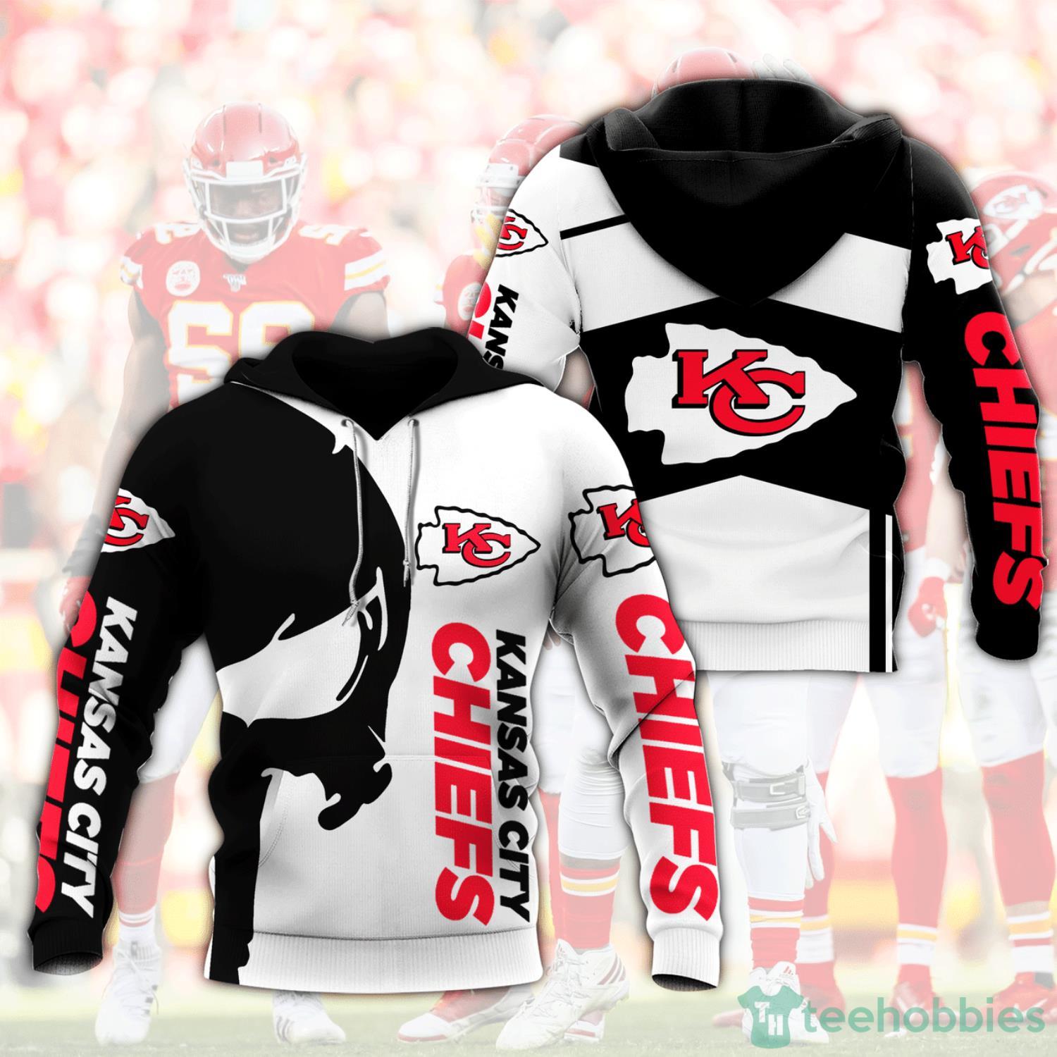 Kansas City Chiefs Black White 3D All Over Printed Shirt